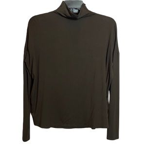 ILTM Brown Mock Turtle Neck Dolman Sleeves Top